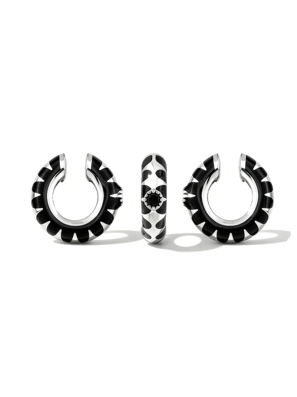 Jaagravii Black Enamel Ear Cuff