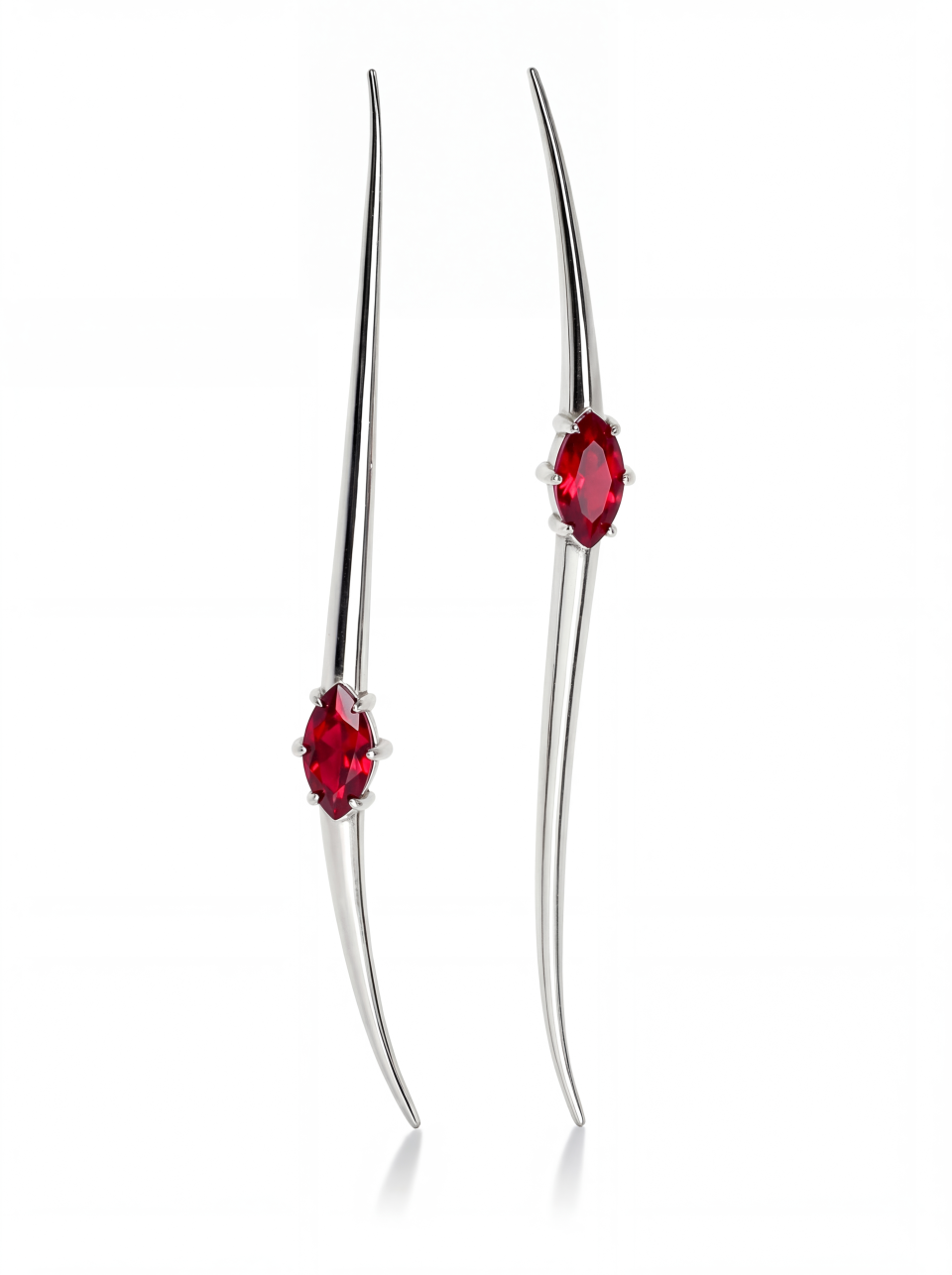 Jaagravii Flame Earrings Garnet Red
