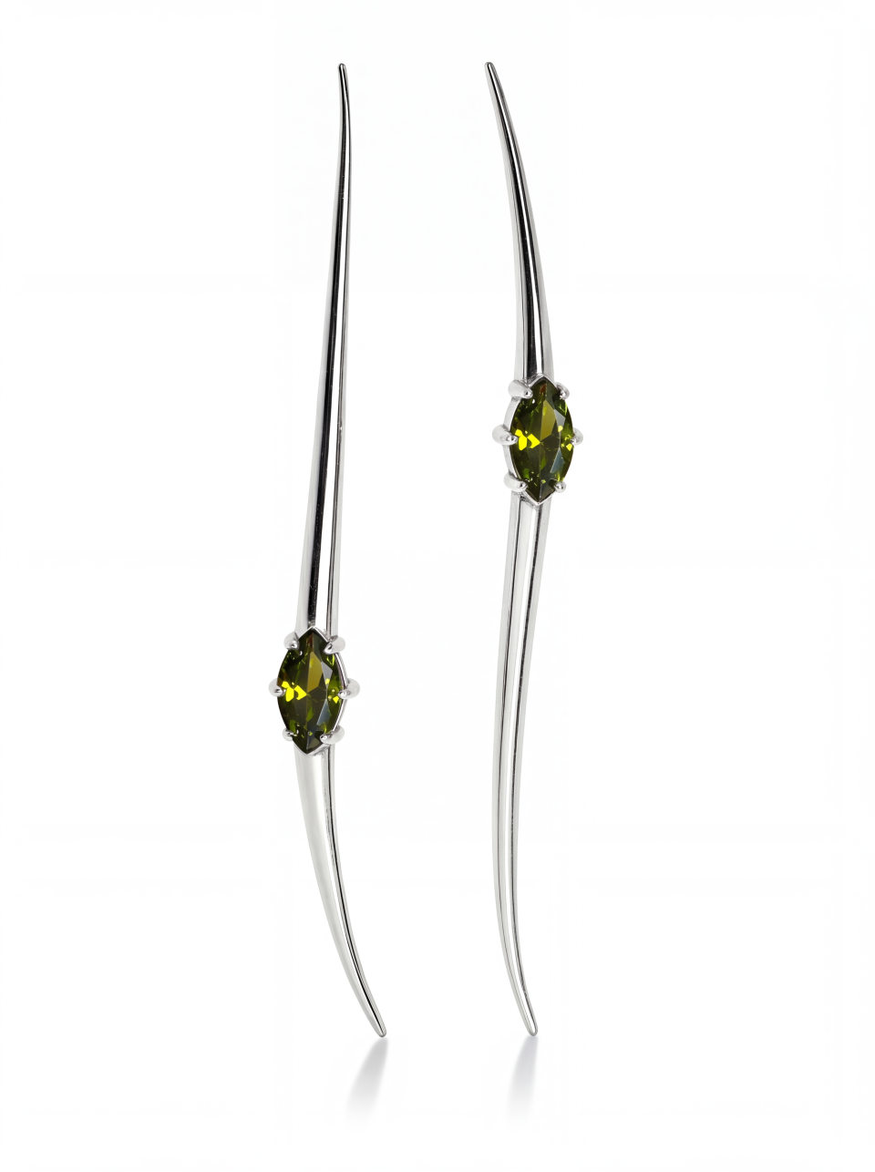 Jaagravii Flame Earrings Olive Green