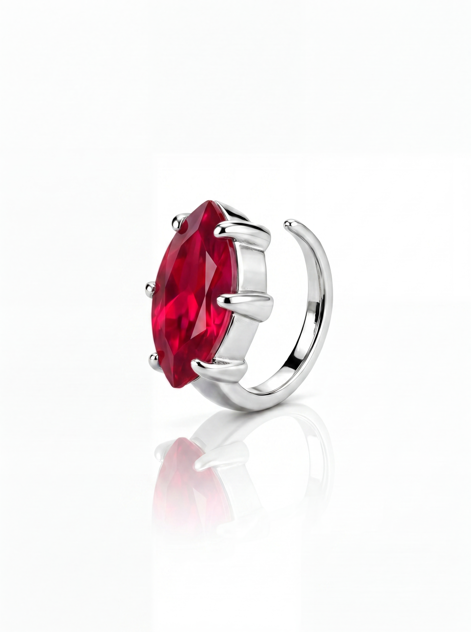 Jaagravii Garnet Red Ear Cuff